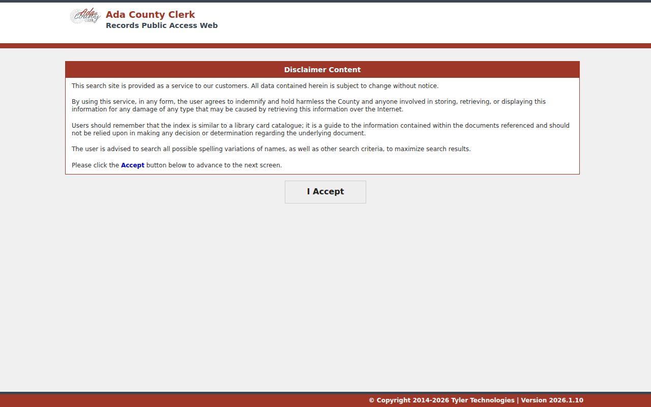 Boise previous residents Ada recorded-name alert
