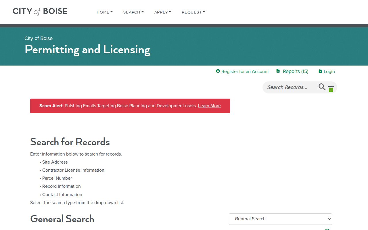 Boise street directory building records by address