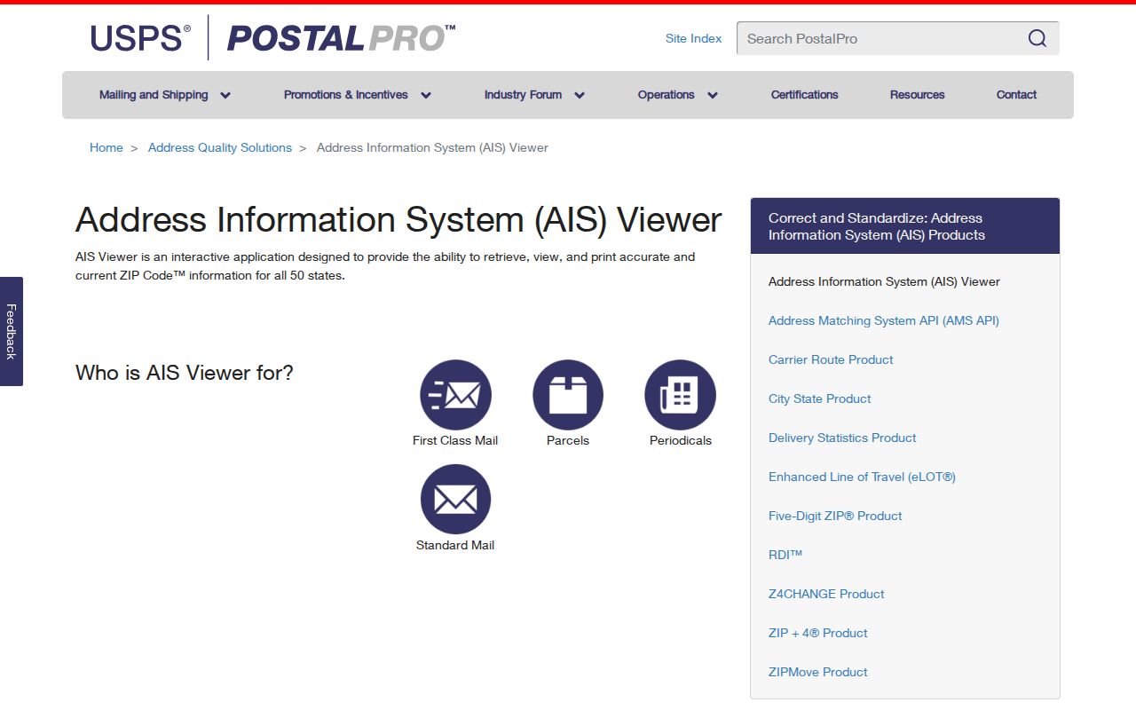 Boise ZIP code directory USPS AIS Viewer