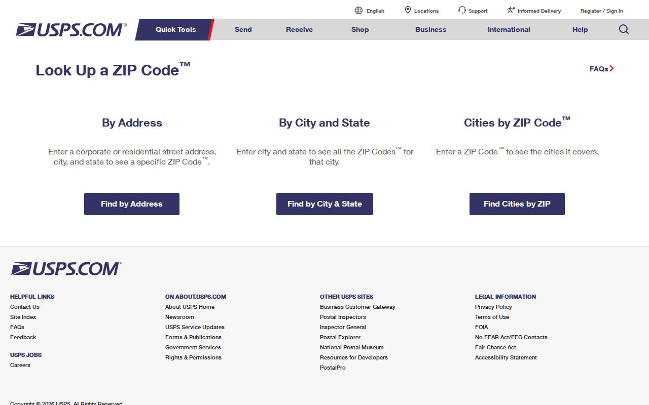 Boise ZIP code directory USPS lookup modes